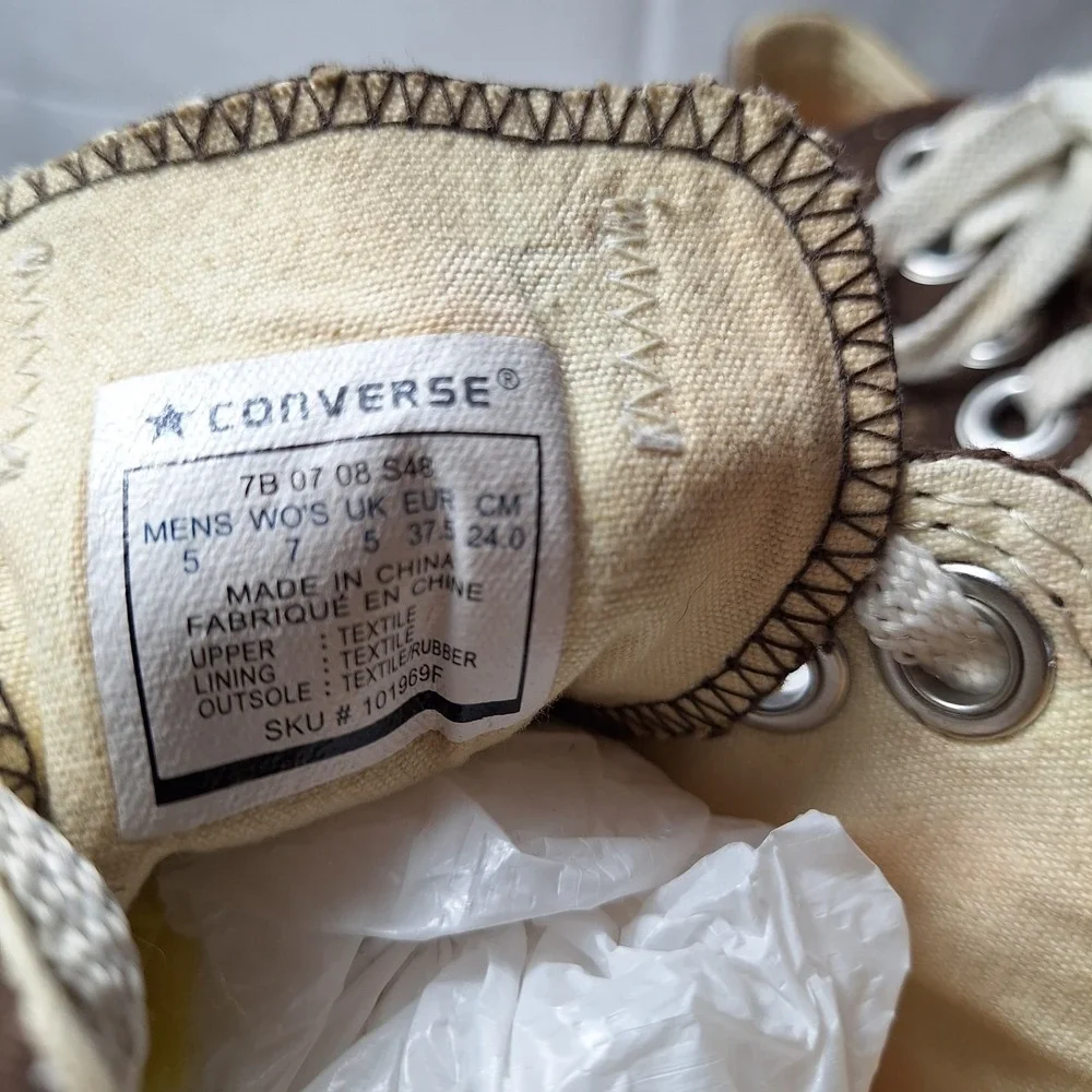 CONVERSE Chuck Taylor All Star Low-Top Sz Women/7 Men/5 Engine Smoke Brown Mesh